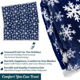 PAVILIA Premium Christmas Sherpa Throw Blanket | Blue Snowflake Decoration, Fleece, Plush, Warm, Cozy Reversible Microfiber Holiday Blanket 50 x 60 Inches PAVILIA