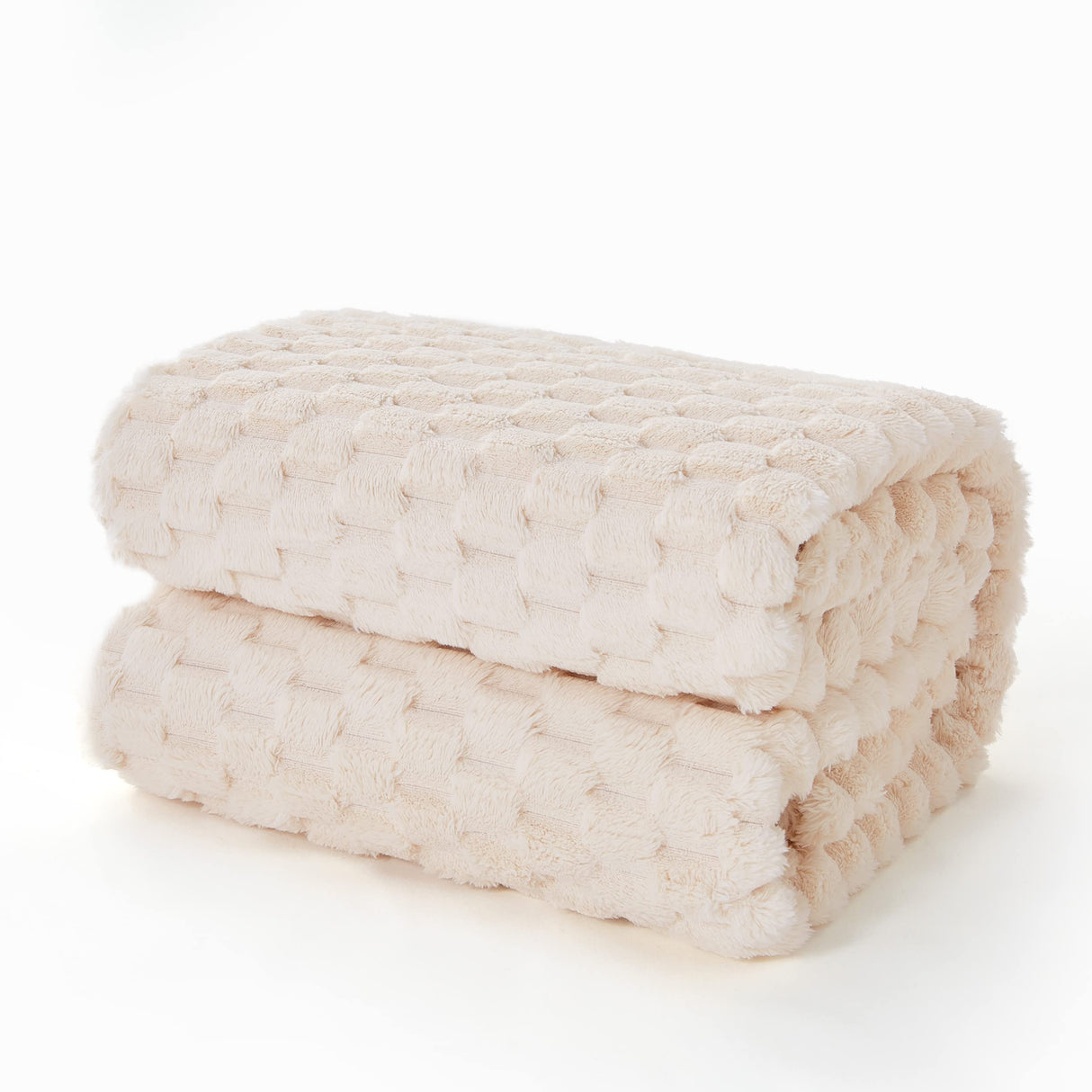 EXQ Home Fleece Throw Blanket for Couch or Bed - 3D Imitation Turtle Shell Jacquard Decorative Blankets - Cozy Soft Lightweight Fuzzy Flannel Blanket Suitable for All Seasons(50"×60",Beige) EXQ Home