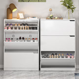 Boonatu Shoe Cabinet Storage for Entryway, Shoe Cabinet Storage with 3 Flip Drawers, Shoe Cabinet for Entryway Slim Space, 3 Tier White Shoe Cabinet Freestanding Wood Shoe Rack for Entryway, Hallway Boonatu