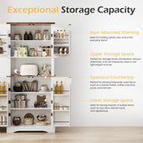 Apicizon 72" Kitchen Pantry Cabinet, Freestanding Kitchen Pantry Storage Cabinets with Barn Doors & Shelves, Utility Hutch Cabinet, Cupboard Organizer for Dining Room Living Room Bathroom Apicizon