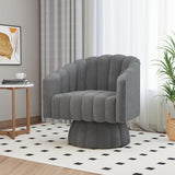 Apicizon Swivel Accent Chair Mid Century Modern Swivel Barrel Chair, 360 Degree Round Swivel Chair with Wide Upholstered, Velvet Accent Armchair Home Sofa Living Room Bedroom Office Gray Apicizon