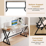 Giantex 10 FT Conference Table for 8-10 People, Modern 48" D x 118" W Large Meeting Table with Z-Shaped Metal Leg, Rectangle Conference Room Table for Office, Boardroom, Grey Oak Giantex