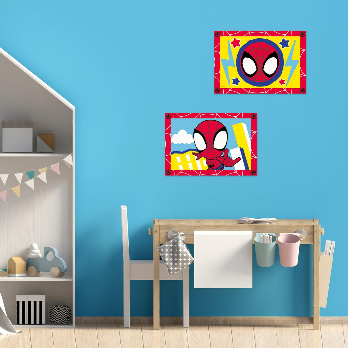 Ravensburger - CreArt Junior Series: Spidey, Paint by Numbers Children, Paint-by-Number Paints, Includes Complete Paint Kit and Frame, For Children 5+ Years, 32x22cm Ravensburger