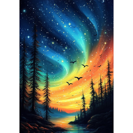 NEWENMO Tree Star Diamond Art Kits for Adults, 5D River Diamond Painting Kit, DIY Full Drill Gem Art Crafts for Adults, Home Wall Decor 12x16 Inch NEWENMO