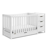 Graco Remi 4-In-1 Convertible Crib & Changer With Drawer (White) – GREENGUARD Gold Certified, Crib And Changing-Table Combo, Includes Changing Pad, Converts To Toddler Bed, Full-Size Bed Graco