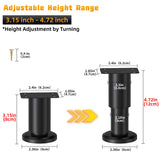 Adjustable Metal Furniture Legs 3.15-4.72 Inch – Perfect for Sofas, Beds, Tables & More by Wlrrcwdttc Wlrrcwdttc