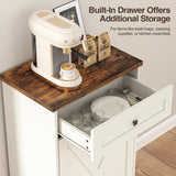 Tilt Out Trash Cabinet, Farmhouse Trash Can Cabinet w/Negative ion, Dog Proof 10 Gallon Garbage Can Cabinet for Kitchen, Bathroom, Living Room, White Halitaa