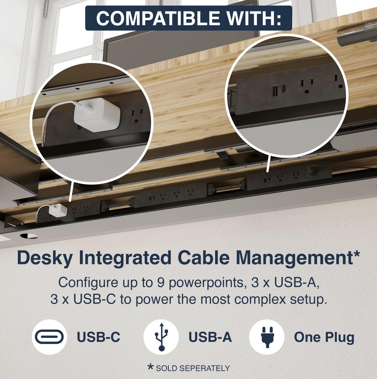 Desky Dual Light Bamboo Standing Desk - 72x30 Electric Standing Desk - Dual Motor, 3 Stage Adjustable Height Desk with 4 presets - Ergonomic Wood Desky