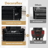 Oversize Loveseat Sofa Couch, 79'' Chenille Deep Seat Cloud Couch with Pillows and Cushion, Two Seater Comfy Love Seat for Living Room Bedroom Office,Black DecoraFlex