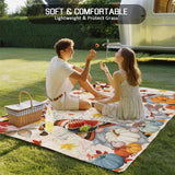 Thanksgiving Gnome Outdoor Rug 6x9ft Dwarf Fall Maple Leaves Pumpkin Retro Letter Waterproof Patio Rugs Lightweight Foldable Outside Large Area Rug Carpet for Porch Deck Balcony Backyard Camper Lkicikik