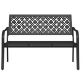 Grand patio 50" Outdoor Bench, Garden Benches with Anti-Rust Metal Powder Coated Frame, Patio Bench for Front Porch Park Outside Furniture Decor, Black Grand patio