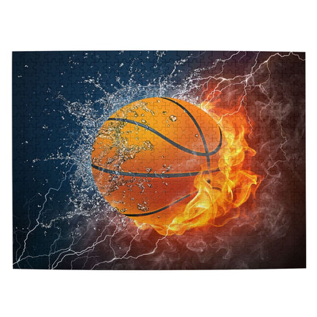 Wooden Jigsaw Puzzles 500 Piece Basketball Fire Intellective Game for Teens Modern Stylish Nice Collection Home Decoration Futterya