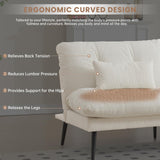 ASAHREE 72'' Corduroy Futon Convertible Sofa Couch,Comfy Sleeper Sofa Bed with Adjustable Backrest, Modern Futon Loveseat for Living Room, Bedroom, Office, Apartment, Dorm, White ASAHREE