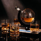 Police Officers Decanter - Whiskey and Wine Set 850ml & Four 10oz Glasses, Thin Blue Line Flag Base - Law Enforcement Gifts, Police & Police Academy, Gift Set First Responders! Gifts for Dad The Wine Savant