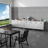 ZZV Stainless Steel Table Cabinet for Prep & Work 21 x 59 Inch, Heavy Duty Prep Table with 3 Pull-Out Doors, Commercial Workbench with Cabinet for Kitchen, Restaurant, Hotel, Garage, and Warehouse ZZV