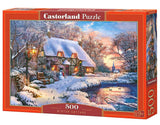 CASTORLAND 500 Piece Jigsaw Puzzle, Winter Cottage, Charming Nook, Countryside, Winter Puzzle, Adult Puzzles, Castorland B-53278 Castorland