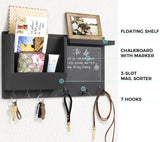 Ziivita Key Holder for Wall - Mail Holder Organizer Wall Mount with Shelf - Hanging Key Rack Hanger with Hooks Decorative for Home Coat Letter Dog Leash Entryway Living Room Decor Ziivita