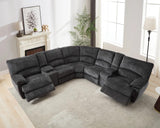 Oversized Power Reclining Sectional Sofa with Wireless Charging, Modern Electric Recliner 5 Seater Sofa, Family-Sized Sectional Corner Couch with USB Charging, Thickened Padding, Sturdy Frame, Grey TODRANI