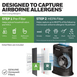 Honeywell AllergenPlus HEPA Air Purifier, Airborne Allergen Reducer for Large Rooms, Reduces Allergens, Smoke, Wildfire Smoke, Pollen, Pet Dander and More, Black, HPA200 Honeywell