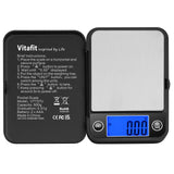 Vitafit 500g Digital Pocket Scale,High Accuracy Assured by Scale Professional Factory Since 2001, Gram Scale 0.01g for Multifunction: Lab,Food, Kitchen,Coffee,Jewelry; Black Vitafit