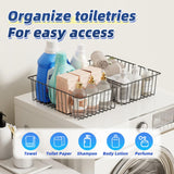 Simple Trending 6 Pack Large Wire Baskets for Organization, Metal Pantry Storage Baskets for Cabinet, Kitchen, Garage, Bathroom, Black Simple Trending