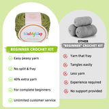 WaldyWop Crochet Kit for Beginners - 8 Flower Bookmarks Knitting Kit w/Step-by-Step Video Tutorials & Soft Yarn, Hook - Wobbles DIY Art Craft Kit for Adults Kids, Birthday Gifts for Women Girls Teen WaldyWop