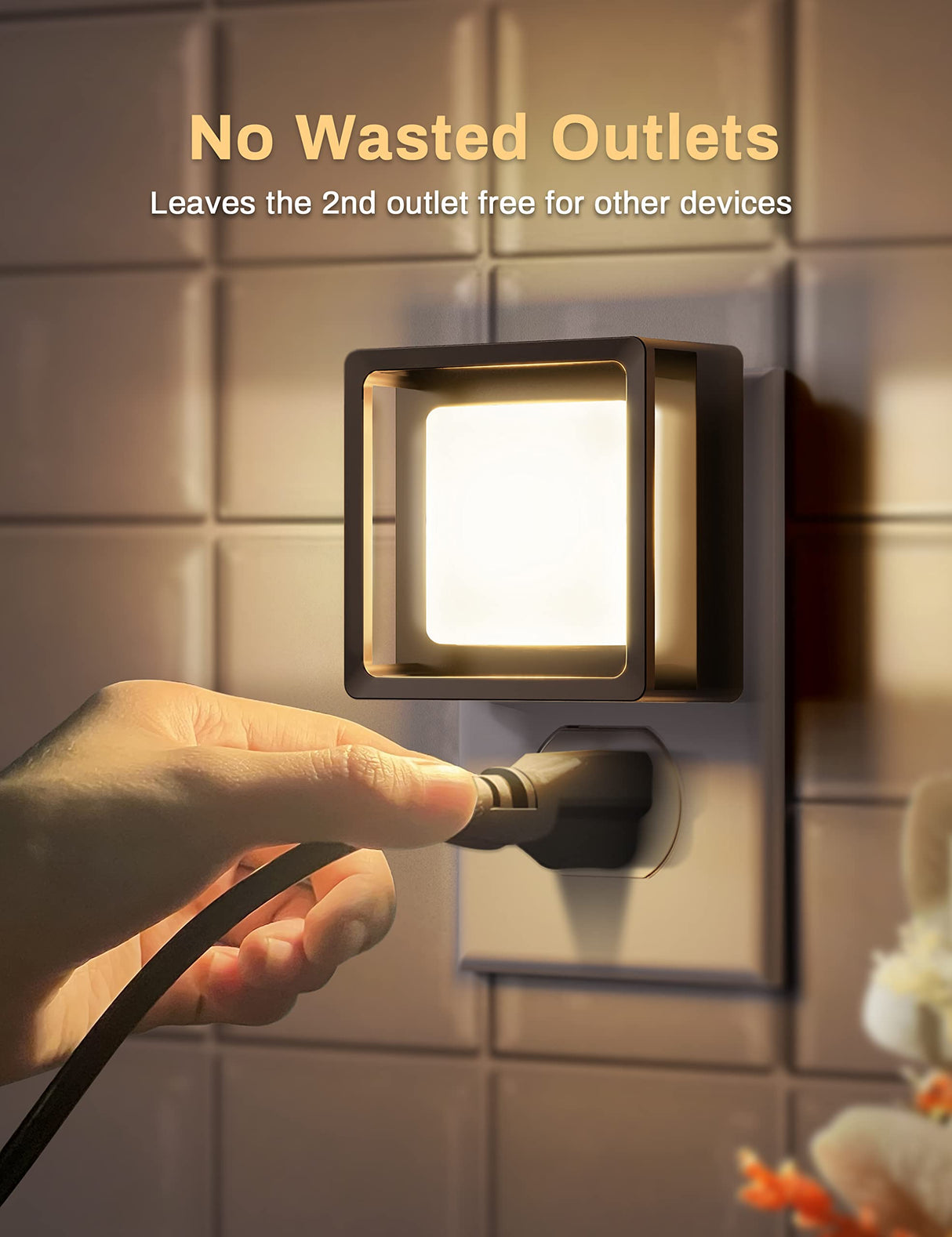 DORESshop LED Night Light, Night Lights Plug Into Wall [2 Pack] with Dusk-to-Dawn Sensor, Dimmable Nightlights, Adjustable Brightness for Bathroom, Hallway, Bedroom,Kids Room,Stairway,Soft White DORESshop