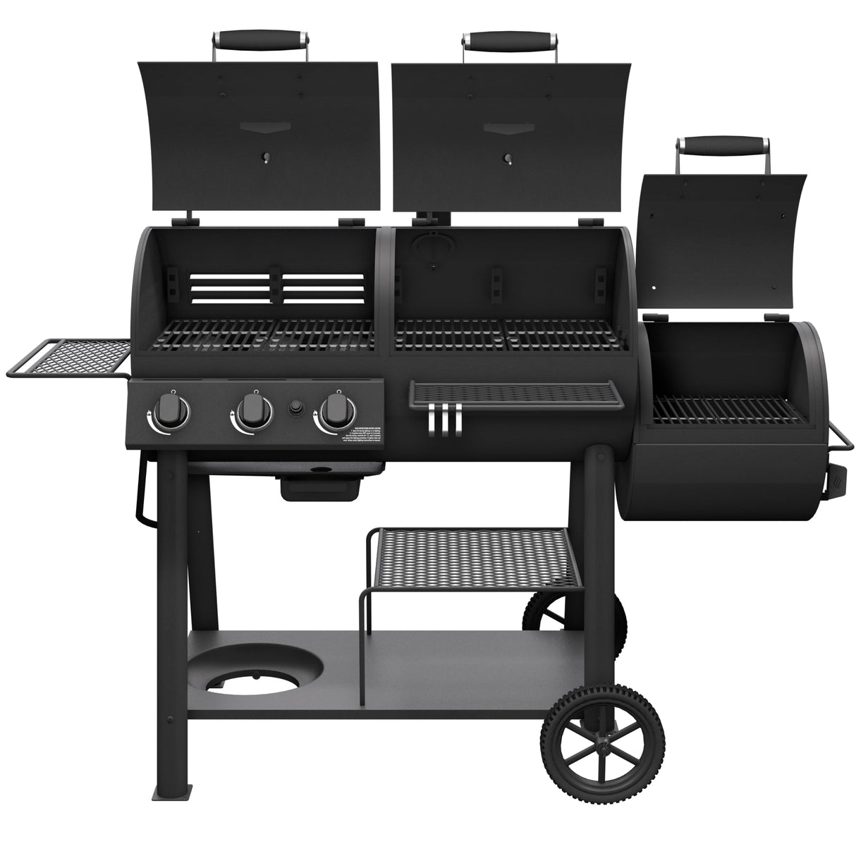 OKLAHOMA JOE'S® Canyon™ Charcoal and Propane Gas Combination Smoker and Grill, Black Steel, 24203004 Oklahoma Joe's