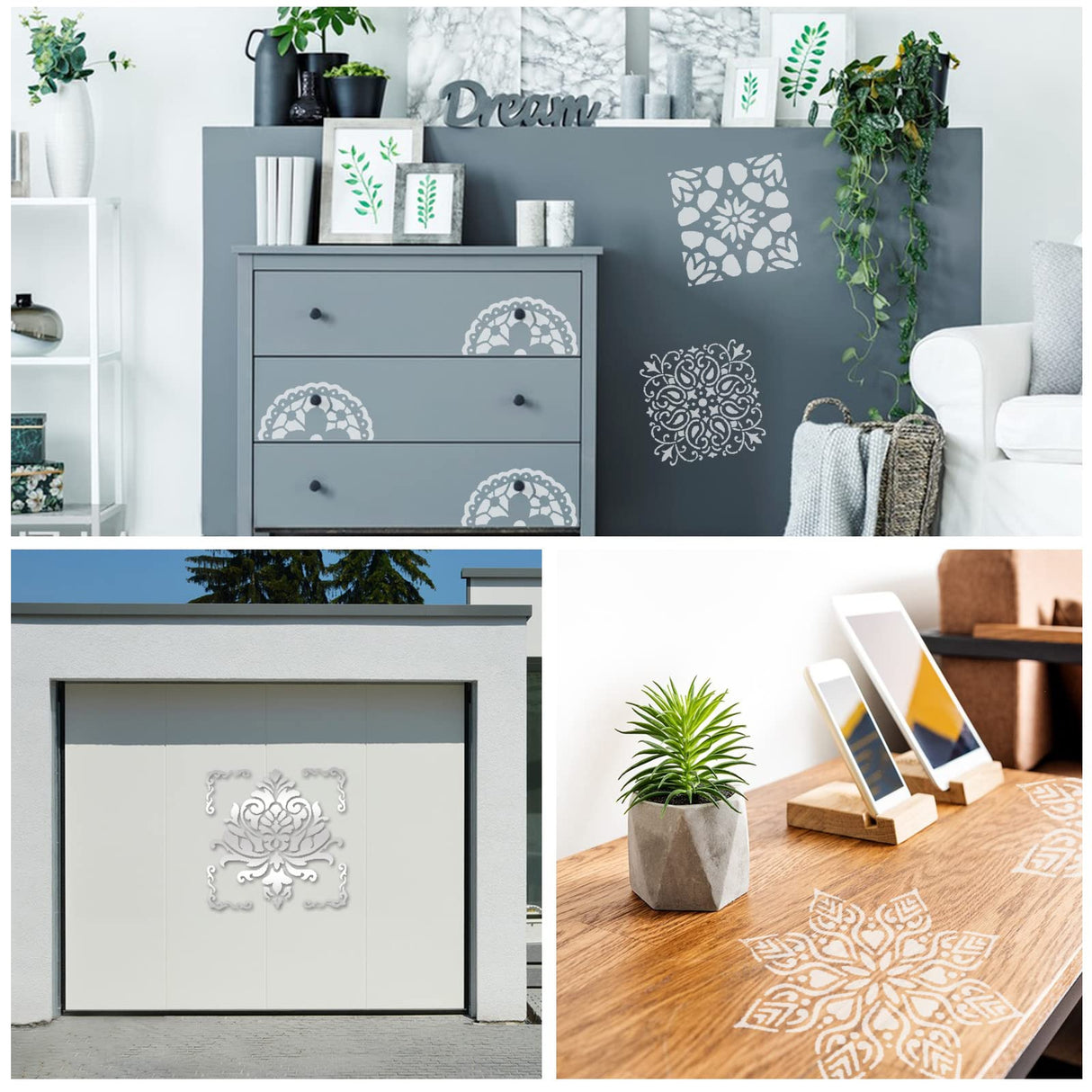 16 Pcs (6 x 6 Inch) Reusable Stencils, Mandala Stencils Mandala Dot Painting Templates Stencil for DIY Painting Art Scrapbook WSICSE