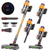 Cordless Vacuum Cleaner w/LED Display, 550W Self-Standing Cordless Stick Vacuum Cleaner for Home, Removable Battery/Lightweight/Rechargeable Pet Vacuum Cordless for Pet Hair/Hardwood Floor/Carpet VCC