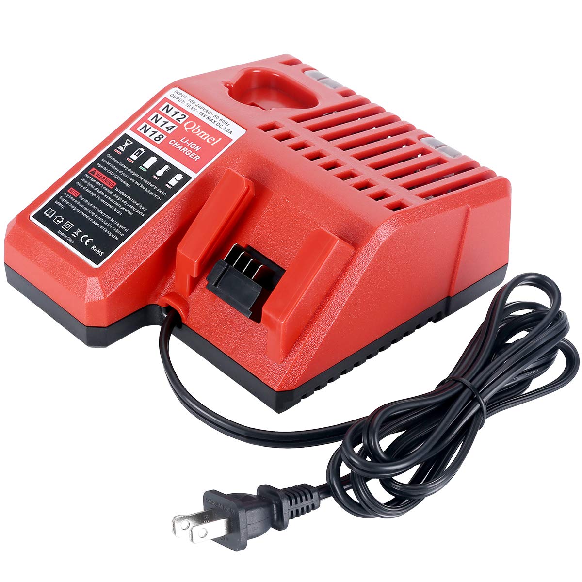 M12 & M18 Multi Voltage Lithium Ion Battery Charger for Milwaukee 48-59-1812 18V&12V Fuel Gauge XC Battery Qbmel