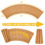 TONAHUTU 6FT Wooden Garden Pathway, Roll Out Wooden Curved Pathway Weather-Resistant Walkway for Outdoor Patios 17" W Roll Out Hardwood Walkway with Non-Slip Surface Wedding Party Pathways (Curved) TONAHUTU