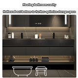 ZGNBSD Bathroom Vanity with Sink - Floating Bathroom Vanity | Wall Mount | Modern Bathroom Vanity with LED Smart Defogging Medicine Cabinet | Solid Wood Bathroom Vanity (Double Sink,60") ZGNBSD