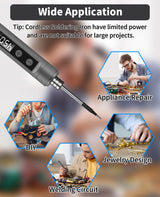 Cordless Soldering Iron Kit, Portable Cordless Soldering Iron, LCD Digital Adjustable Temperature Thermostatic Soldering Gun for Home Appliance Repair, USB Rechargeable - Grey Qyvorae