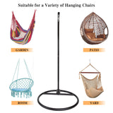 Round Base Heavy Duty Hanging Stand - Powder Coated Hammock Stand for Hammock Chair, Indoor and Outdoor (Black) YOXIFOC
