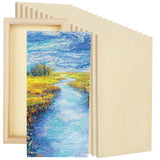 Unfinished Wood Canvas Boards for Painting - Blank Square Cradled Panels for Mixed-Media Craft & Art Supply - Acrylics (12x6 in - 8 PCS) APACALI