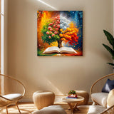 PINFFSHU 5D Diamond Painting Kit for Adults Tree of Life with Magic Seasons & Sacred Book Full Drill Art, DIY Sparkling Gem Dots Spiritual Wall Decor 13.78x13.78 Inches Gift for Spiritual Art Lovers PINFFSHU