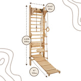 Goodevas Swedish Ladder Indoor Kids Gym - Montessori Play Gym Climbing Set - Wooden Indoor Playground Climbing Toys for Toddlers 1-3 Goodevas