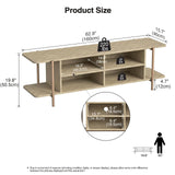 Giluta TV Stand for TV up to 75 Inch, Wood TV Cabinet with Open Storage, Entertainment Center TV Console Table, Coffee Table for Living Room (Light Oak) Giluta