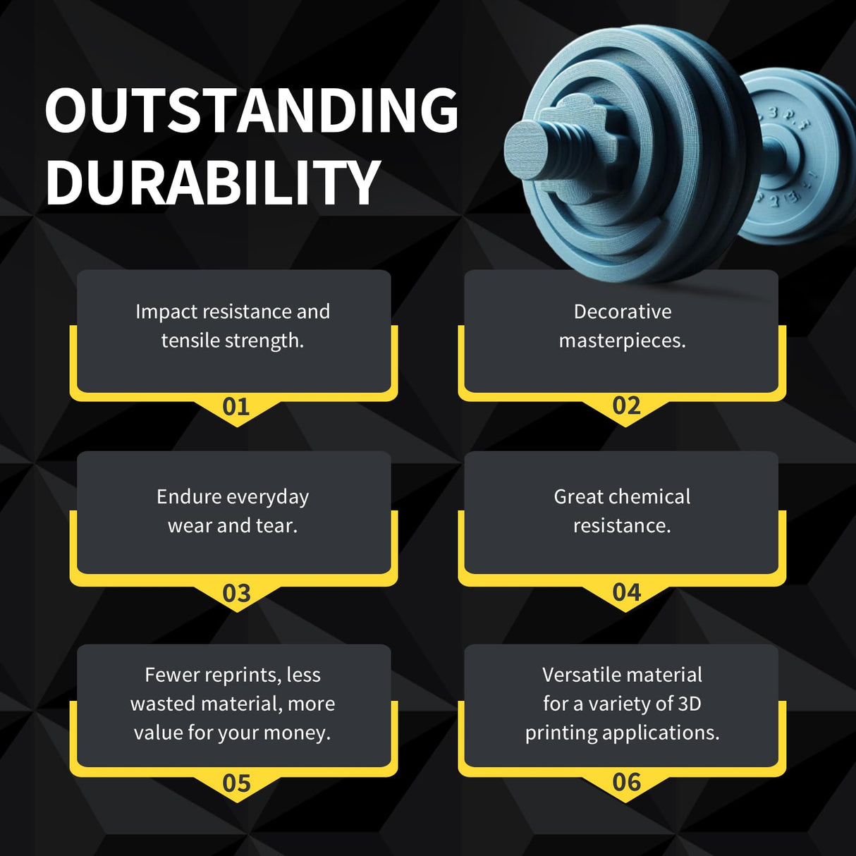 OVERTURE PETG Filament 1.75mm, 3D Printer Filament, 1kg Filament (2.2lbs), Dimensional Accuracy Probability +/- 0.02 mm, Fit Most FDM Printers (Black (1-Pack)) OVERTURE