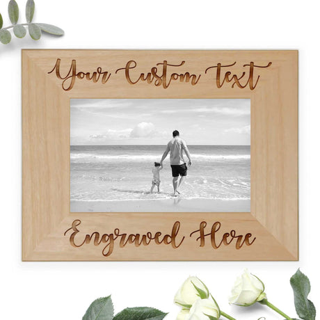 The Paisley Box Personalized Photo Frame/Create Your Own Personalized Picture Frame: Engraved Custom Picture Frame, Customizable Frame (4x6 Inch Horizontal Frame) The Paisley Box