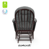 Storkcraft Premium Hoop Glider & Ottoman (Espresso/Gray) — GREENGUARD Gold Certified Nursery Glider, Solid Wood Craftsmanship, Smooth-Gliding Nursery Chair and Ottoman, Award-Winning Storkcraft