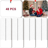 Zeyune 48 Pcs Christmas Sublimation Ornament Blanks 3.5"x2.48" Rectangle Double Sided Blanks Christmas Hanging Ornament Blank Personalized Sublimation Blank with Rope DIY for Christmas Tree Decoration Zeyune