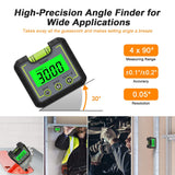Huepar Digital Level Angle Gauge Mini Angle Finder Level Box with V-Groove Magnetic Base&Backlight LCD Bevel Gauge Inclinometer for Carpentry,Building, Automobile, Masonry -0-360°Fast Measurement AG01 Huepar