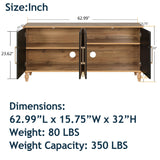 Daxue Vintage Console Table w Hand Carved Flower 63-inch Sofa Table with Storage Wood Sideboard with 2-Tier Shelves, Accent Table for Entryway Living Room Daxue