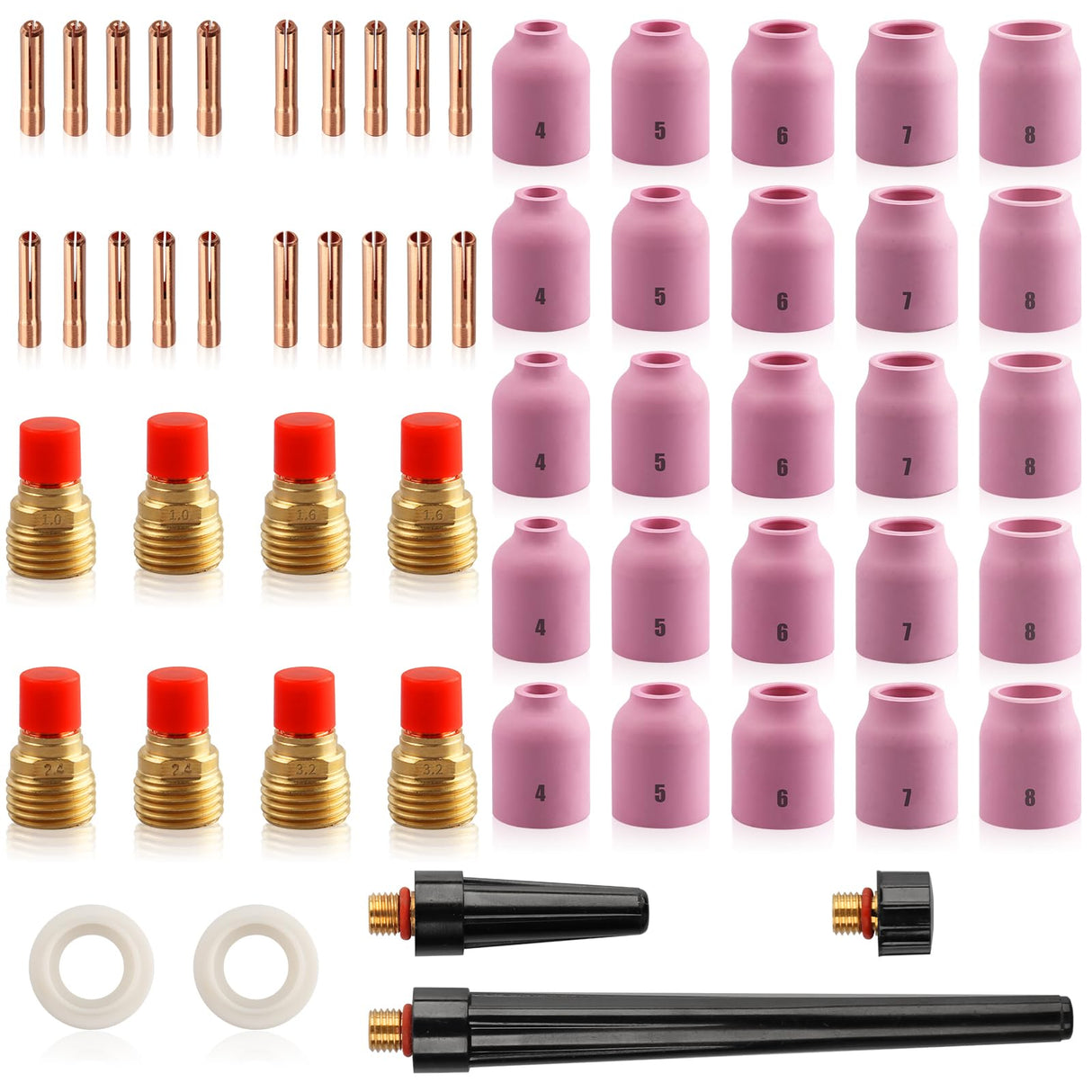 Alffun 58 PCS TIG Welding Torch Kit 040"~1/8" Gas Lens Setup WP-9/20/25 Alffun