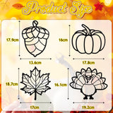 Tinlade 24 Pack Fall DIY Suncatcher Paper Crafts Stained Glass Effect Paper Suncatchers, 600 Tissue Papers, Window Art Arts and Crafts for Thanksgiving Halloween Party Favors Tinlade