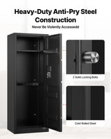 VEVOR 6-8 Gun Safe, Long Gun Cabinet for Rifles and Pistols, Quick Access Rifle Safe with 3 Ammo Slots and 2 Adjustable Racks, Large Digital Cabinet with Key and Password Lock VEVOR