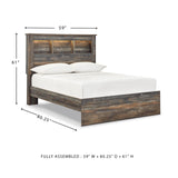 Signature Design by Ashley Drystan Rustic Full Bookcase Bed with Open Cubbies and LED Lights, Foundation or Box Spring Needed, Dark Brown & Gray Signature Design by Ashley