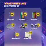 Rock Painting Kit - Glow in The Dark, 60+ Pcs Arts and Crafts Rock Painting kit for Kids 6-12, Art Supplies with Glow & Standard Paints, Outdoor Toys for Boys & Girls Birthday & Easter Gifts WoodArtSupply